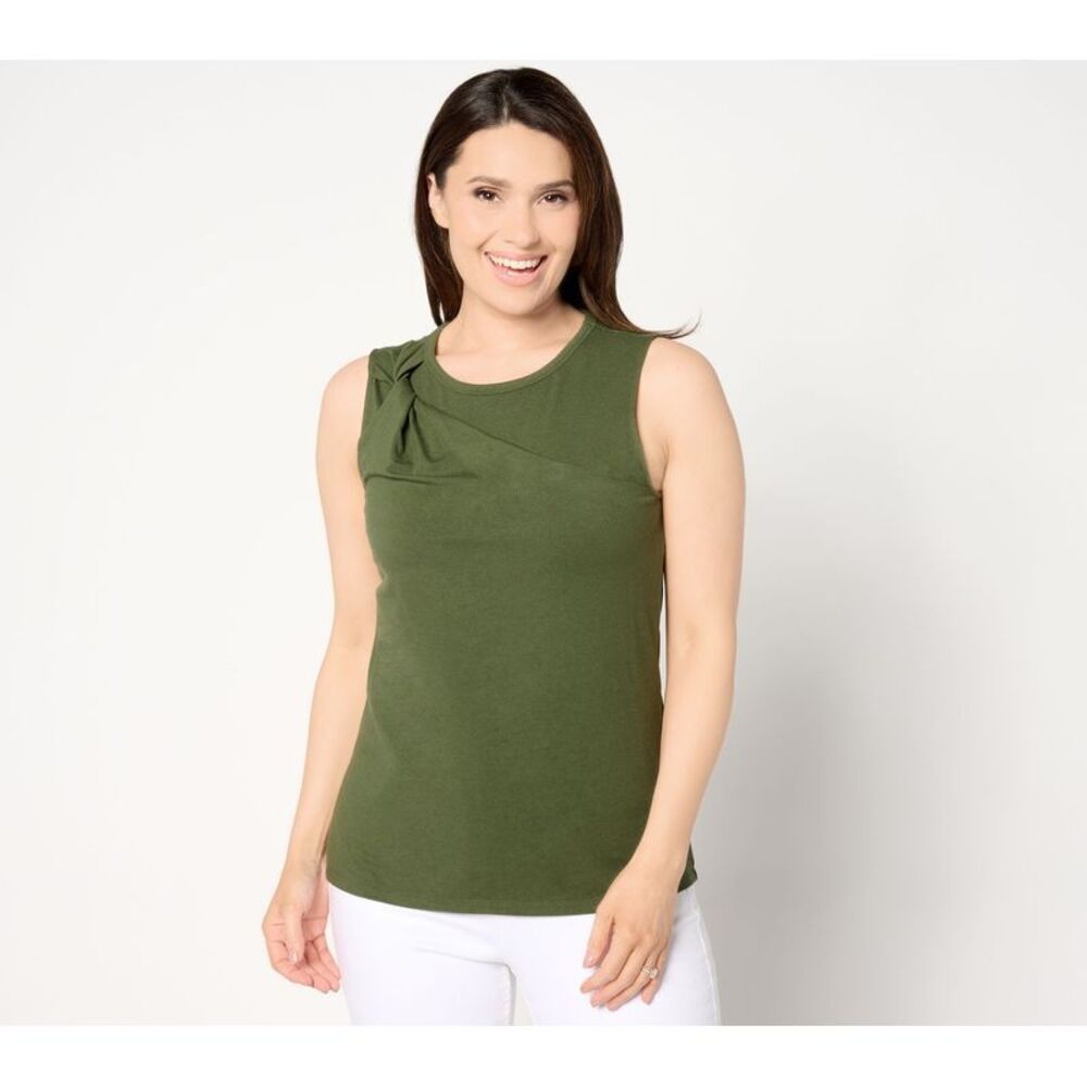 BEAUTIFUL by Lawrence Zarian Women's Top Sz XL Knit Tank Twist Green